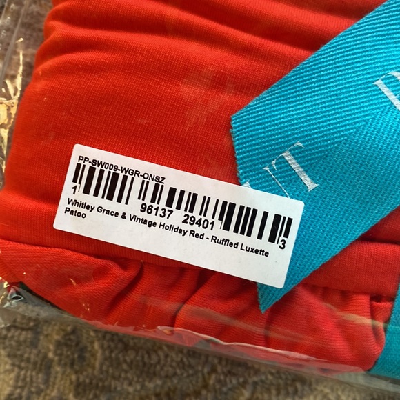 NWT Posh Peanut Whitley Grace Vintage Holiday Red Ruffled Luxette Blanket  - OS - Picture 2 of 4